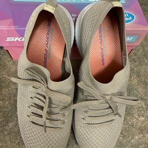 Skechers Women's Taupe Knit Sneakers